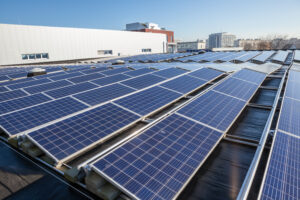 solar panels on the roof of a building