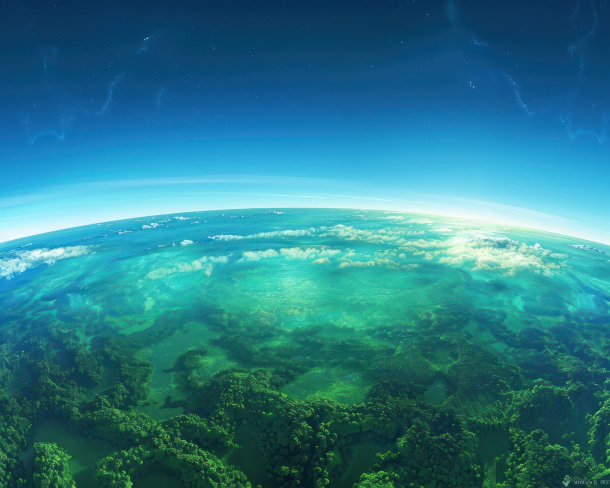 ozone layer protecting the environment symbolizing ozone treatment, the sustainable medical waste process